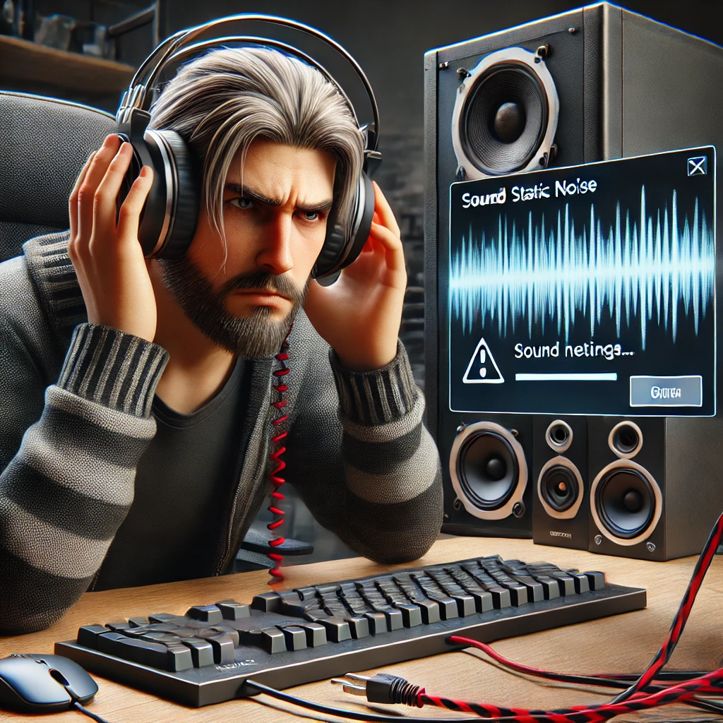 headphones static when connected to pc
